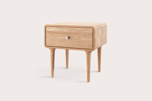 Design bed side table from massive wood. Quality czech furniture. Produced by family company SITUS.