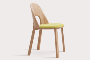 Design chair from massive wood. Upholstered dining chair. Produced by czech family company SITUS.