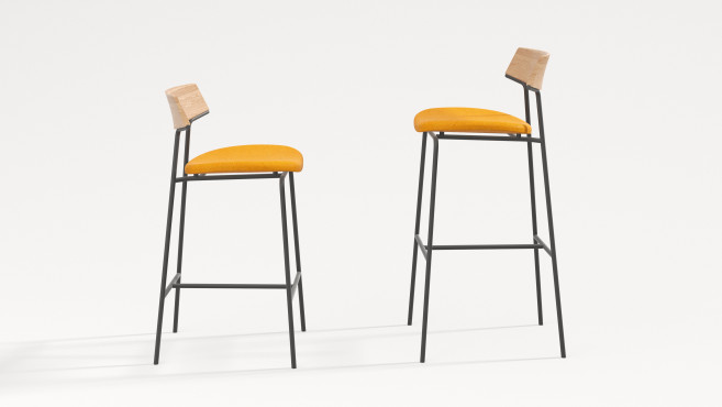 Barstool with metal base. Produced by czech family company SITUS.