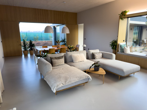 Atypical sofa Handmade with massive basement. Produced by czech family company SITUS.