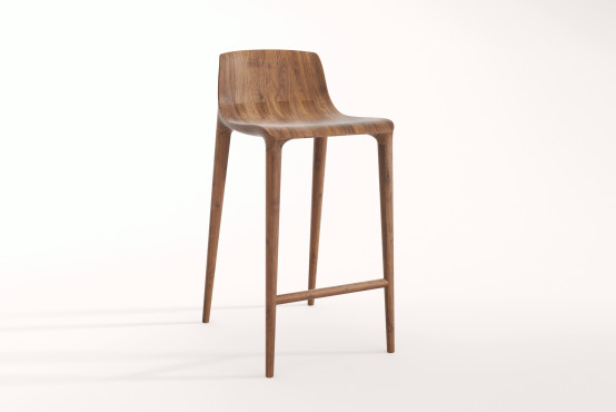 Designová barová židle z masivu. Kvalitní český nábytek. Vyrobeno rodinnou firmou SITUS.
