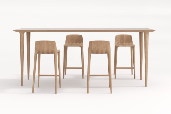 Designový barový stůl a barové židle z masivu. Kvalitní český nábytek. Vyrobeno rodinnou firmou SITUS.
