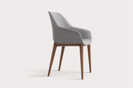 Pohodlné polokřeslo s masivní podnoží. Designový nábytek. Vyrobeno českou rodinnou firmou SITUS.