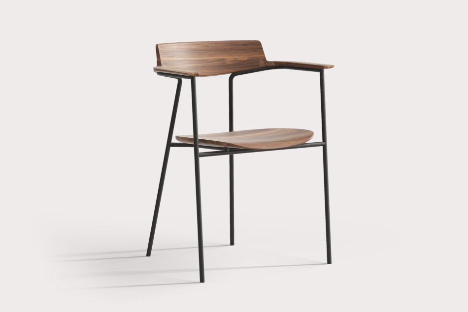 Lehké kovové polokřeslo ROR s mnoha variantami, masivní, čalouněná